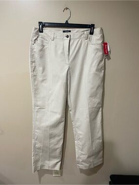 Rafaella Off-White Straight-Leg Jeans